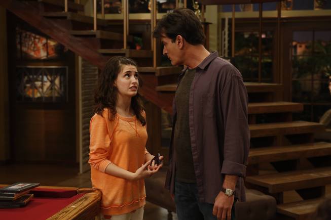 Actress Daniela Bobadilla and Actor Charlie Sheen in Anger Management