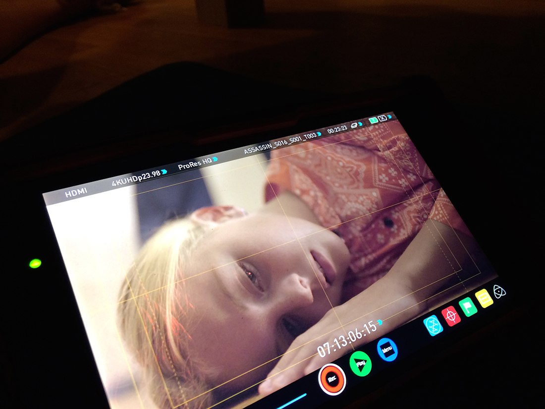 Actress Morgan Cryer acting in movie