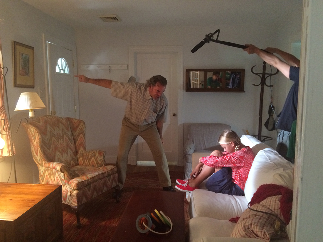 Morgan Cryer on the set of "The Wages of Sin."