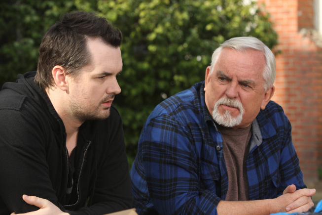 John Ratzenberger and Jim Jefferies in Legit