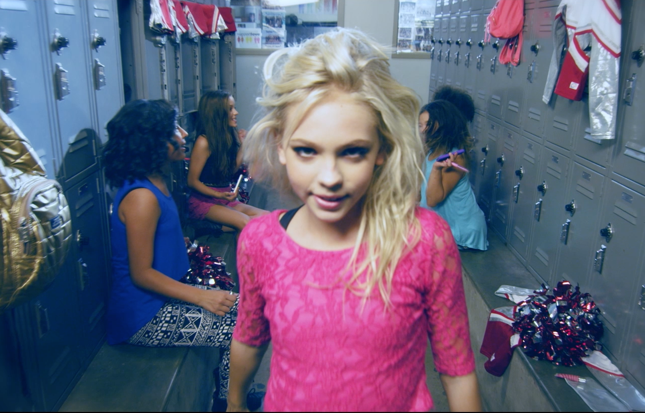 Jordyn Jones in her music video cover of the song "Lip Gloss" by Lil Mama.