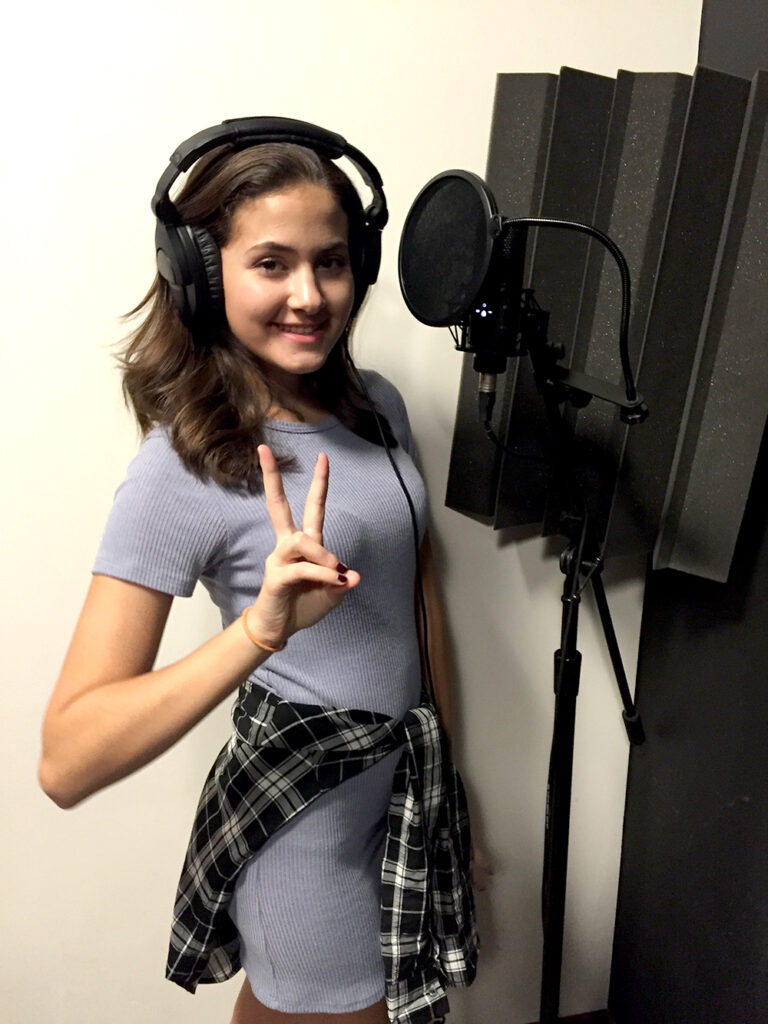 Olivia Cella in the Recording Studio