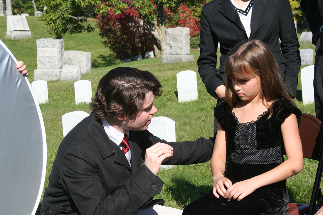Writer and Director Michael Brettler and actress Andee Neuscheler on the set of 20 Mississippi in Syracuse New York