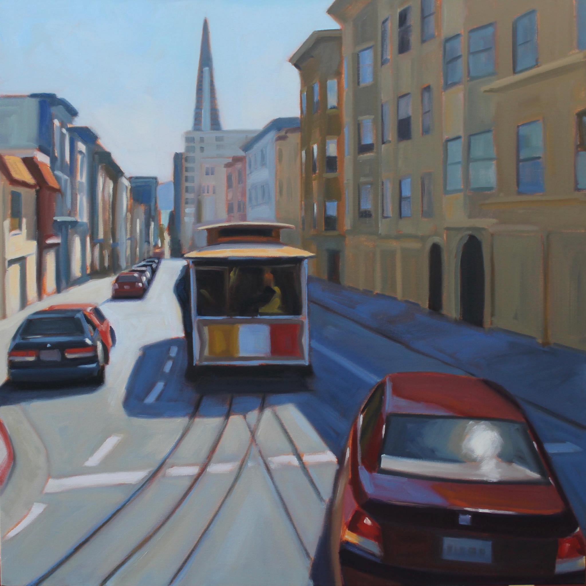 Michael Chamberlain Painting of Trolley in San Francisco